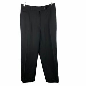 Elizabeth & James Black Wool Cuffed Trousers Size 6